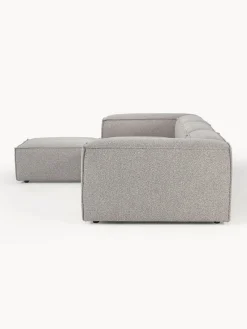 Westwing Collection Sofá rinconera modular en tejido bouclé con reposapiés izquierdo/derecho Lennon (4 plazas)