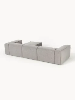 Westwing Collection Sofá rinconera modular en tejido bouclé con reposapiés izquierdo/derecho Lennon (4 plazas)