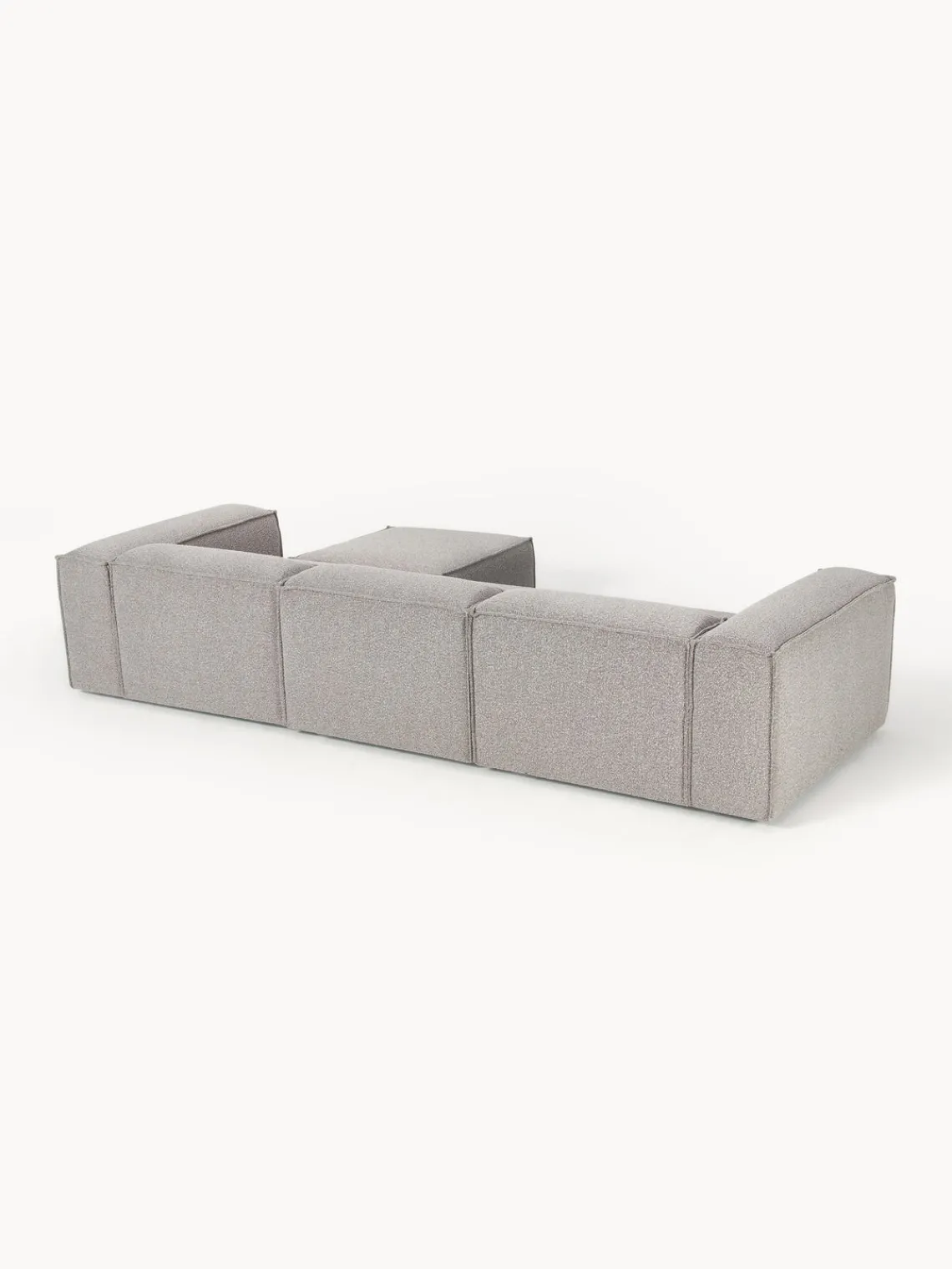 Westwing Collection Sofá rinconera modular en tejido bouclé con reposapiés izquierdo/derecho Lennon (4 plazas)