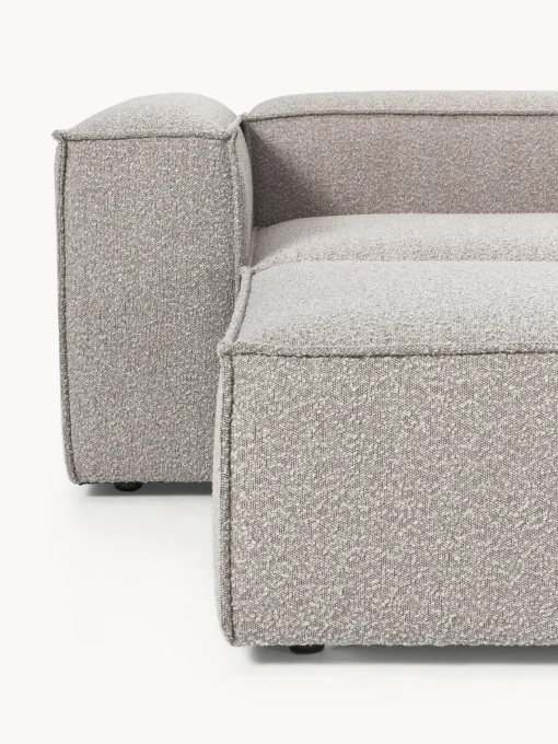 Westwing Collection Sofá rinconera modular en tejido bouclé con reposapiés izquierdo/derecho Lennon (4 plazas)