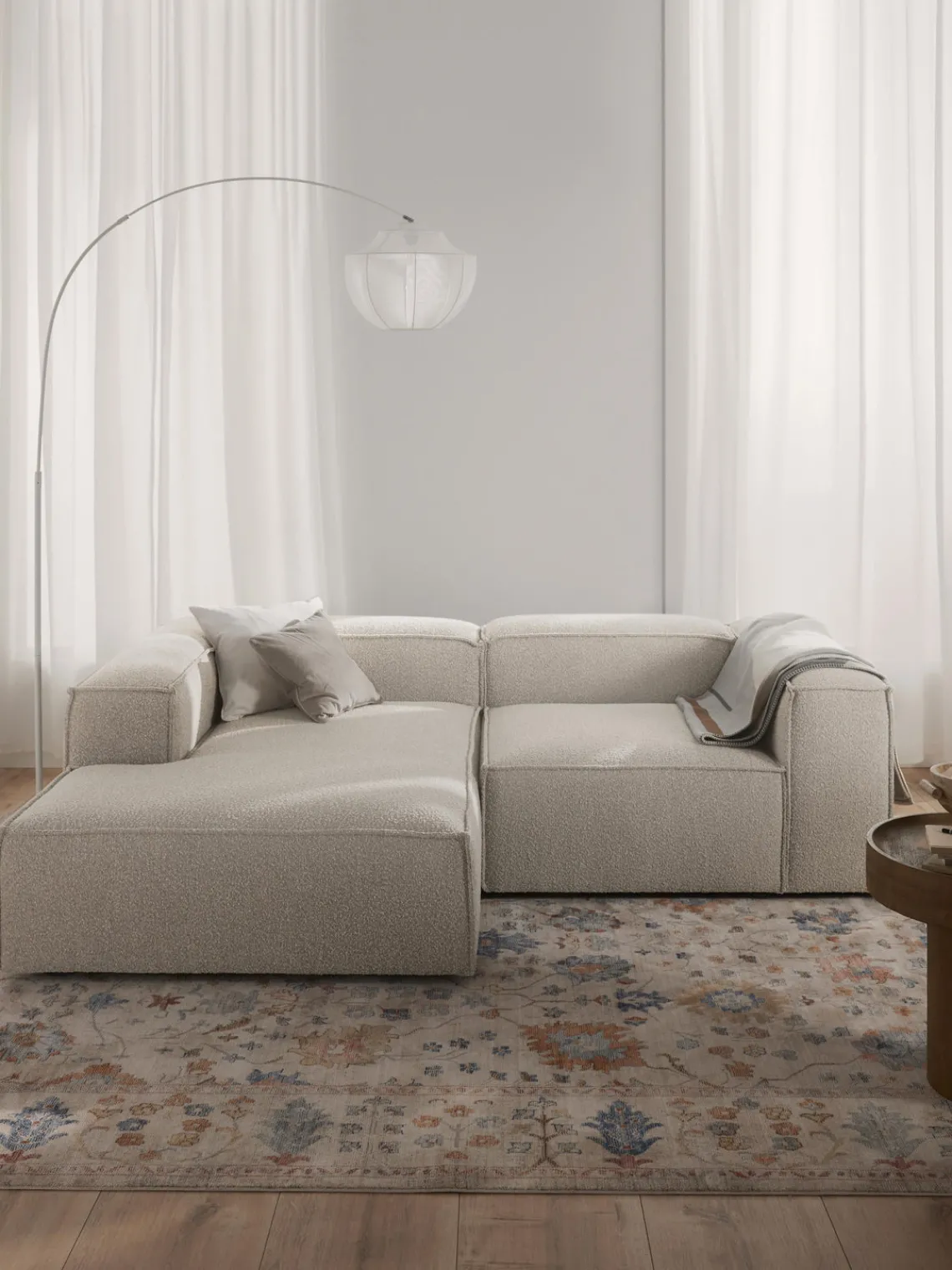 Westwing Collection Sofá rinconera modular en tejido bouclé Lennon^ Sofás