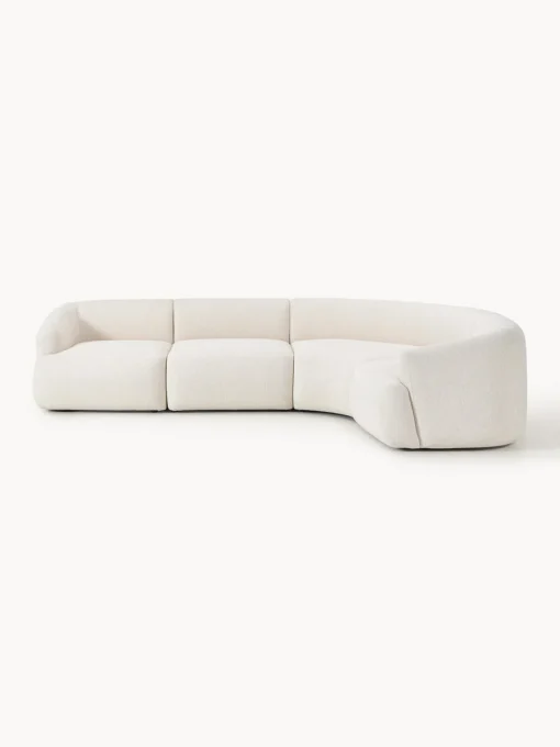 Westwing Collection Sofá rinconera modular en tejido bouclé Sofia (4 plazas)