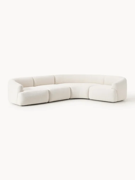 Westwing Collection Sofá rinconera modular en tejido bouclé Sofia (4 plazas)