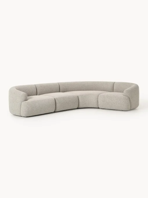Westwing Collection Sofá rinconera modular en tejido bouclé Sofia (4 plazas)