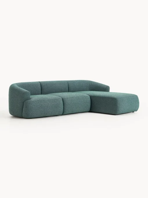 Westwing Collection Sofá rinconera modular en tejido bouclé Sofia (3 plazas)