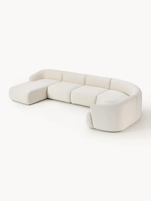 Westwing Collection Sofá rinconera modular en tejido bouclé Sofia