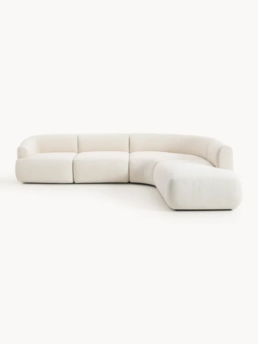 Westwing Collection Sofá rinconera modular en tejido bouclé Sofia (4 plazas)