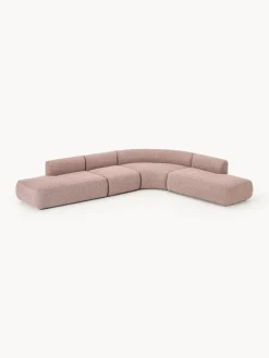 Westwing Collection Sofá rinconera modular en tejido bouclé Sofia (4 plazas)