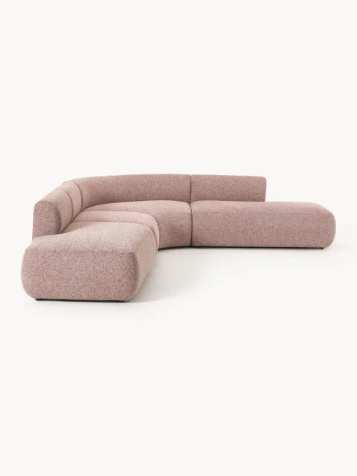 Westwing Collection Sofá rinconera modular en tejido bouclé Sofia (4 plazas)