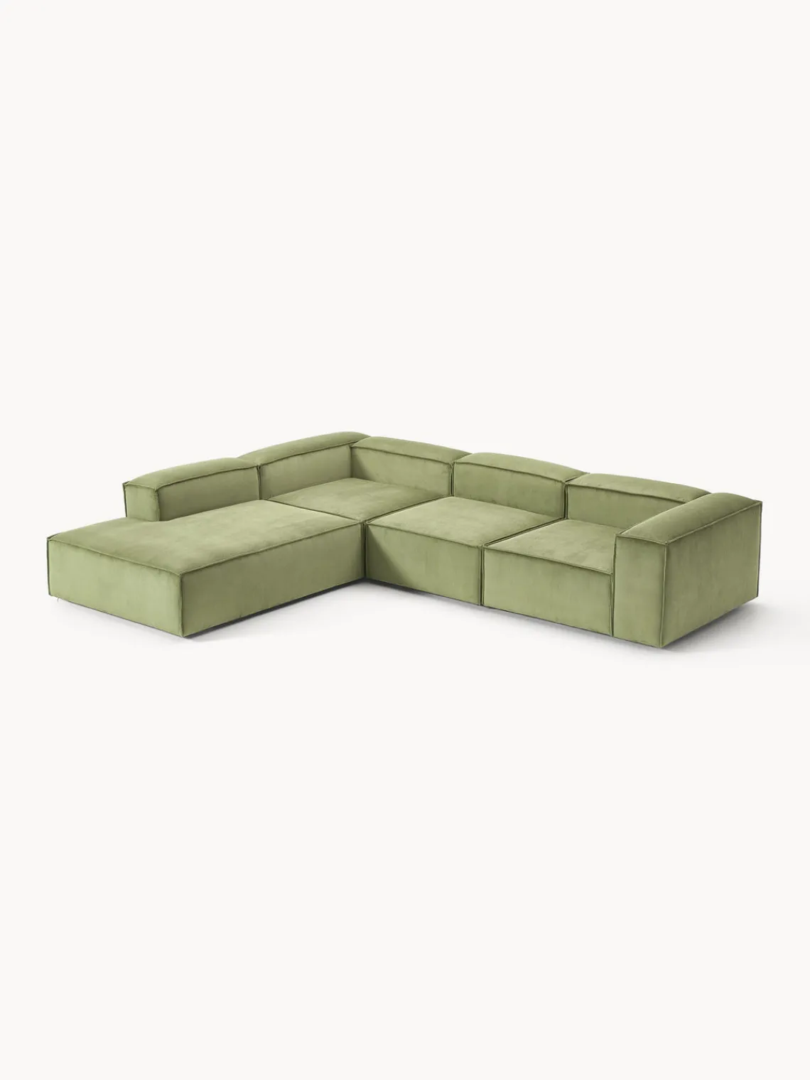 Westwing Collection Sofá rinconera modular grande de pana Lennon