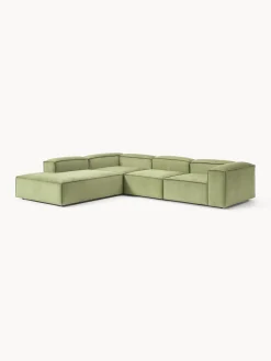 Westwing Collection Sofá rinconera modular grande de pana Lennon