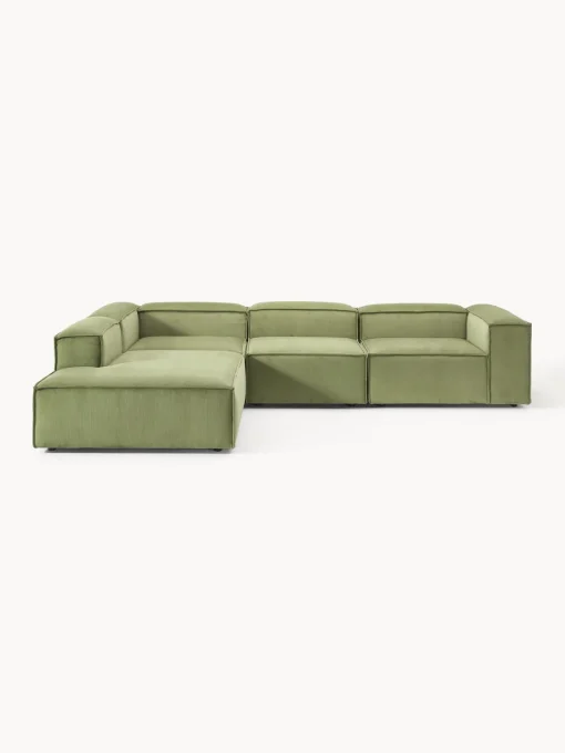 Westwing Collection Sofá rinconera modular grande de pana Lennon