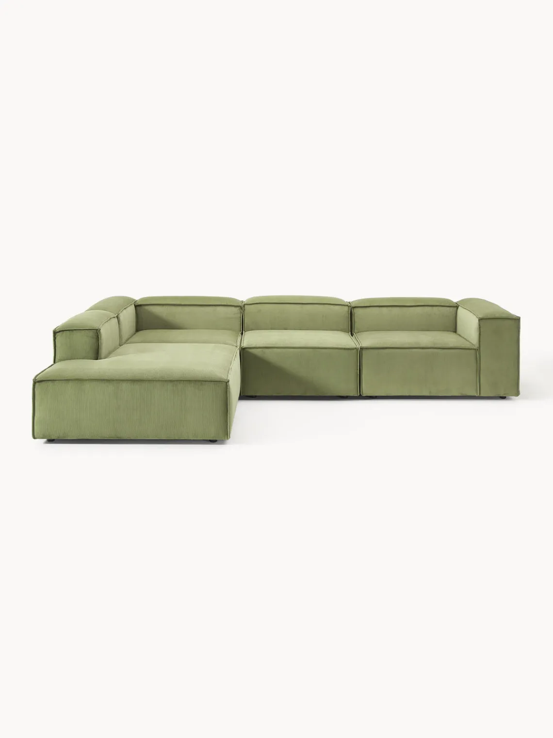 Westwing Collection Sofá rinconera modular grande de pana Lennon