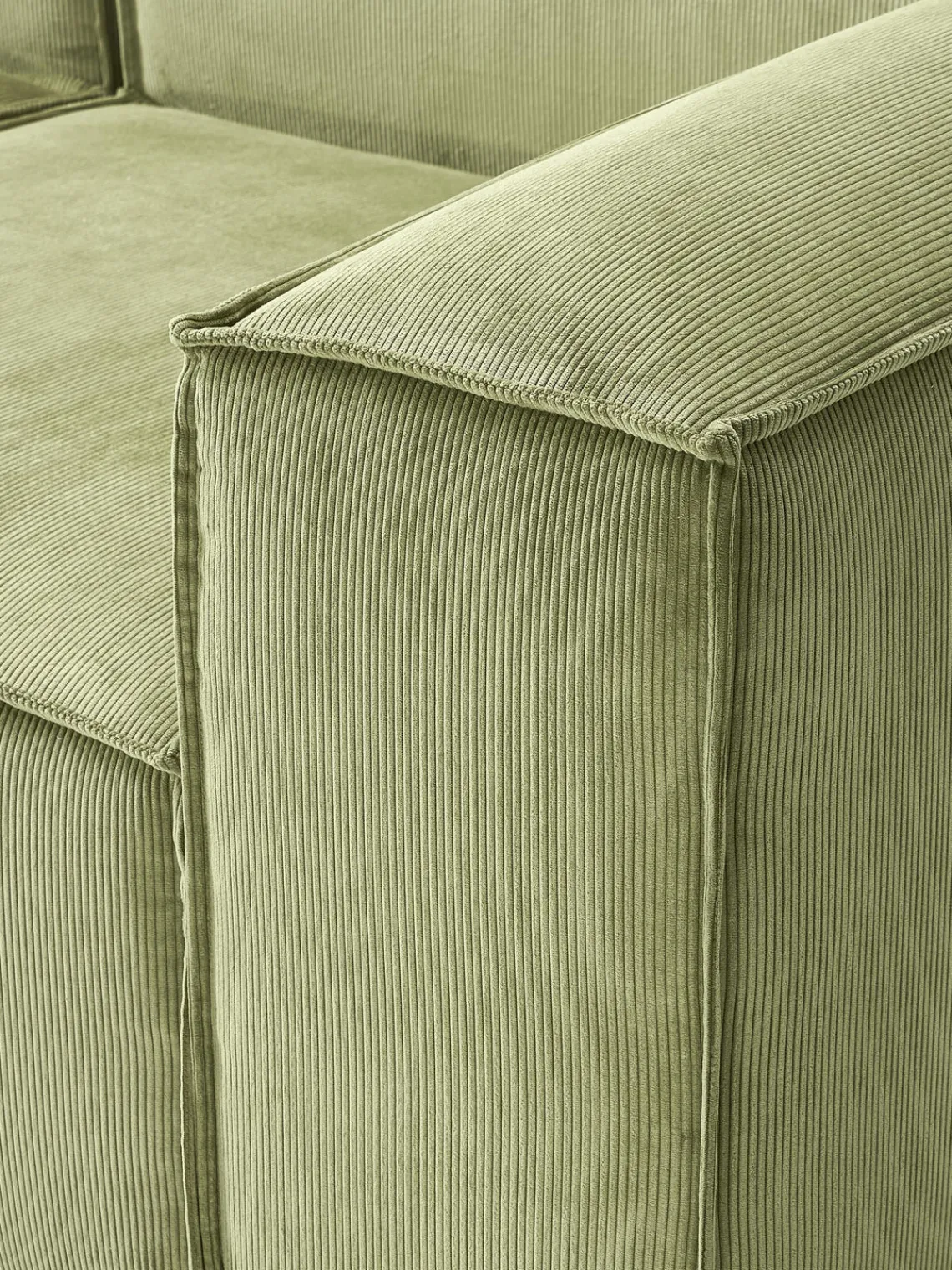 Westwing Collection Sofá rinconera modular grande de pana Lennon