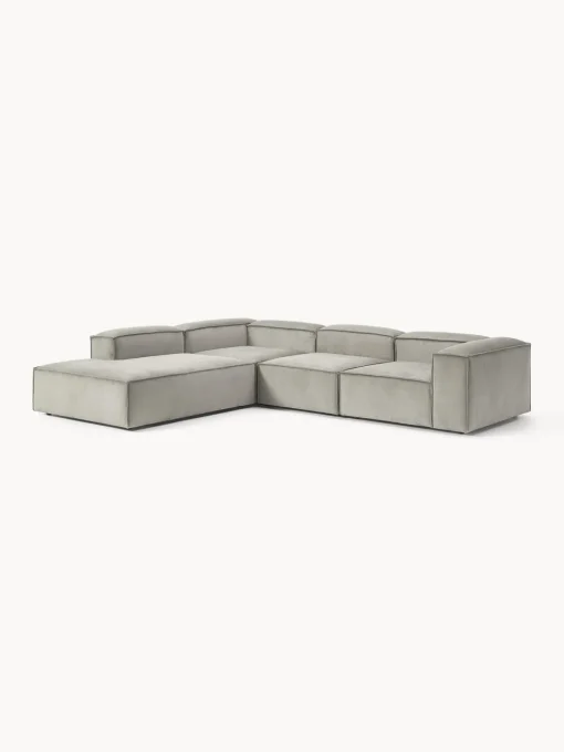Westwing Collection Sofá rinconera modular grande de pana Lennon^ Sofás