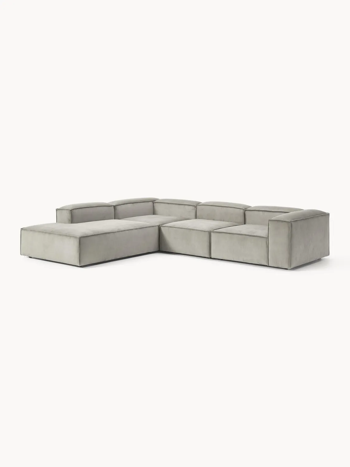 Westwing Collection Sofá rinconera modular grande de pana Lennon^ Sofás