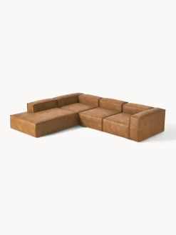 Westwing Collection Sofá rinconera modular grande de cuero reciclado Lennon^ Sofás