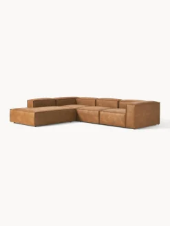 Westwing Collection Sofá rinconera modular grande de cuero reciclado Lennon^ Sofás