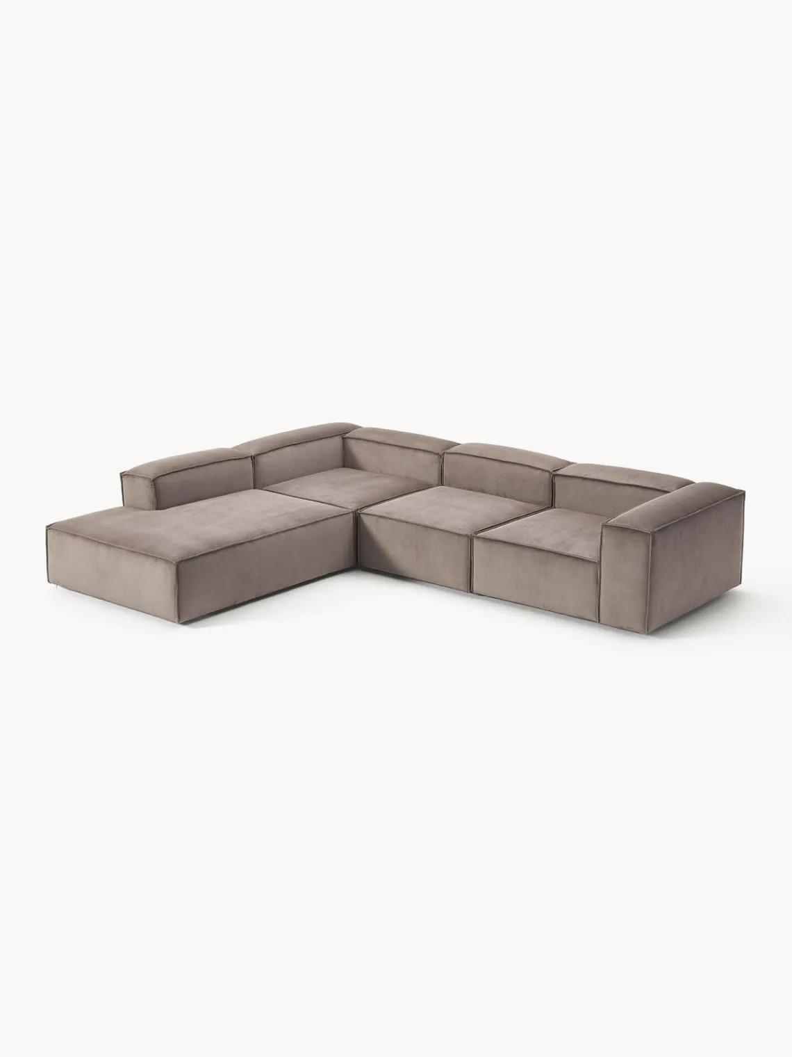 Westwing Collection Sofá rinconera modular grande de pana Lennon^ Sofás