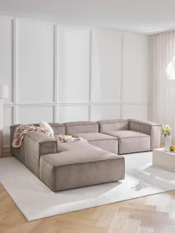 Westwing Collection Sofá rinconera modular grande de pana Lennon^ Sofás