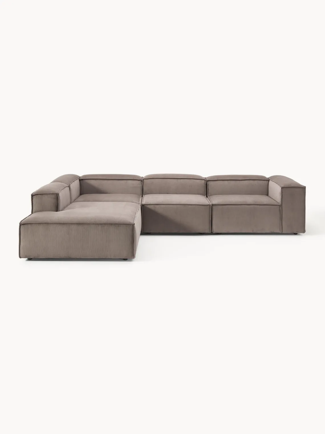 Westwing Collection Sofá rinconera modular grande de pana Lennon^ Sofás