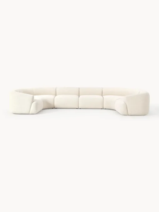 Westwing Collection Sofá rinconera modular grande en tejido bouclé Sofia