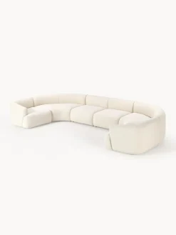 Westwing Collection Sofá rinconera modular grande en tejido bouclé Sofia
