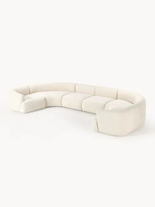 Westwing Collection Sofá rinconera modular grande en tejido bouclé Sofia