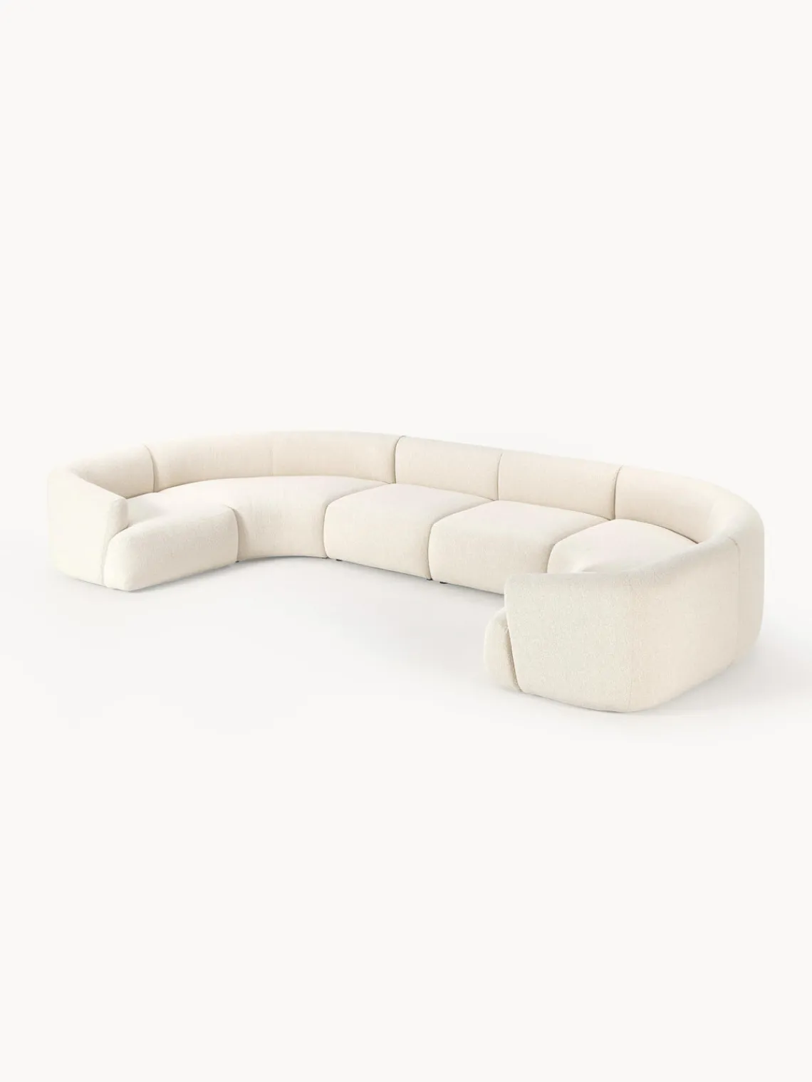 Westwing Collection Sofá rinconera modular grande en tejido bouclé Sofia