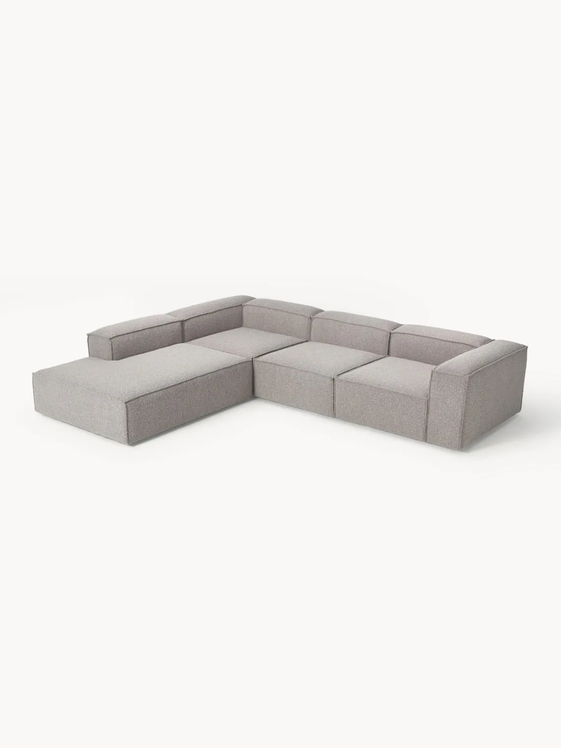 Westwing Collection Sofá rinconera modular grande en tejido bouclé Lennon^ Sofás