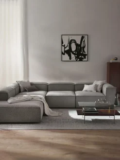 Westwing Collection Sofá rinconera modular grande en tejido bouclé Lennon^ Sofás