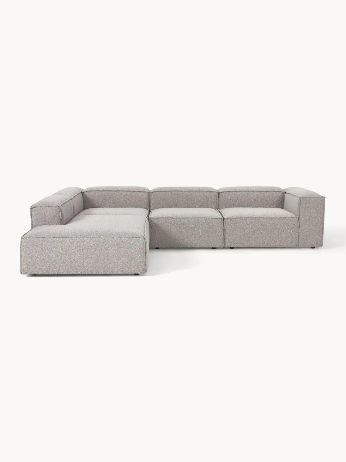 Westwing Collection Sofá rinconera modular grande en tejido bouclé Lennon^ Sofás