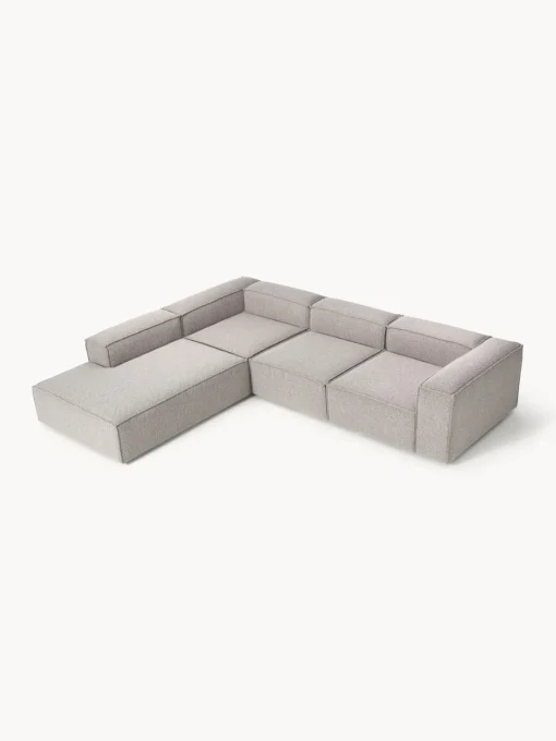 Westwing Collection Sofá rinconera modular grande en tejido bouclé Lennon^ Sofás