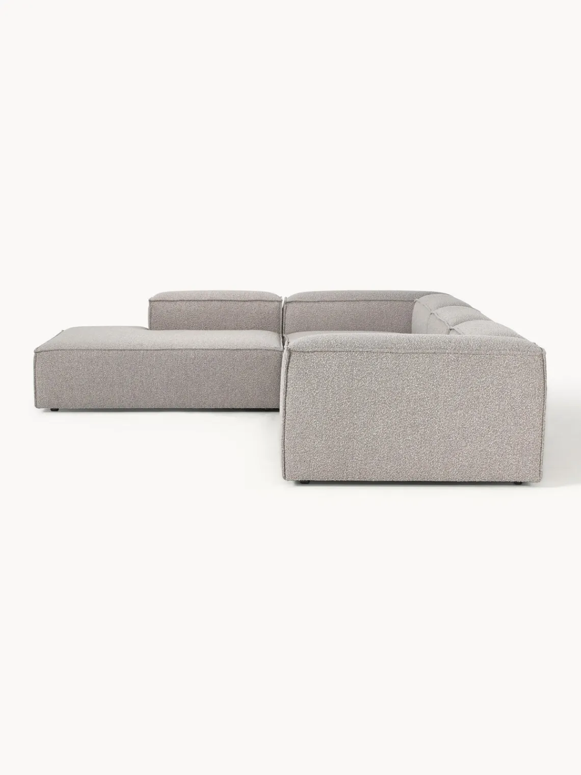 Westwing Collection Sofá rinconera modular grande en tejido bouclé Lennon^ Sofás