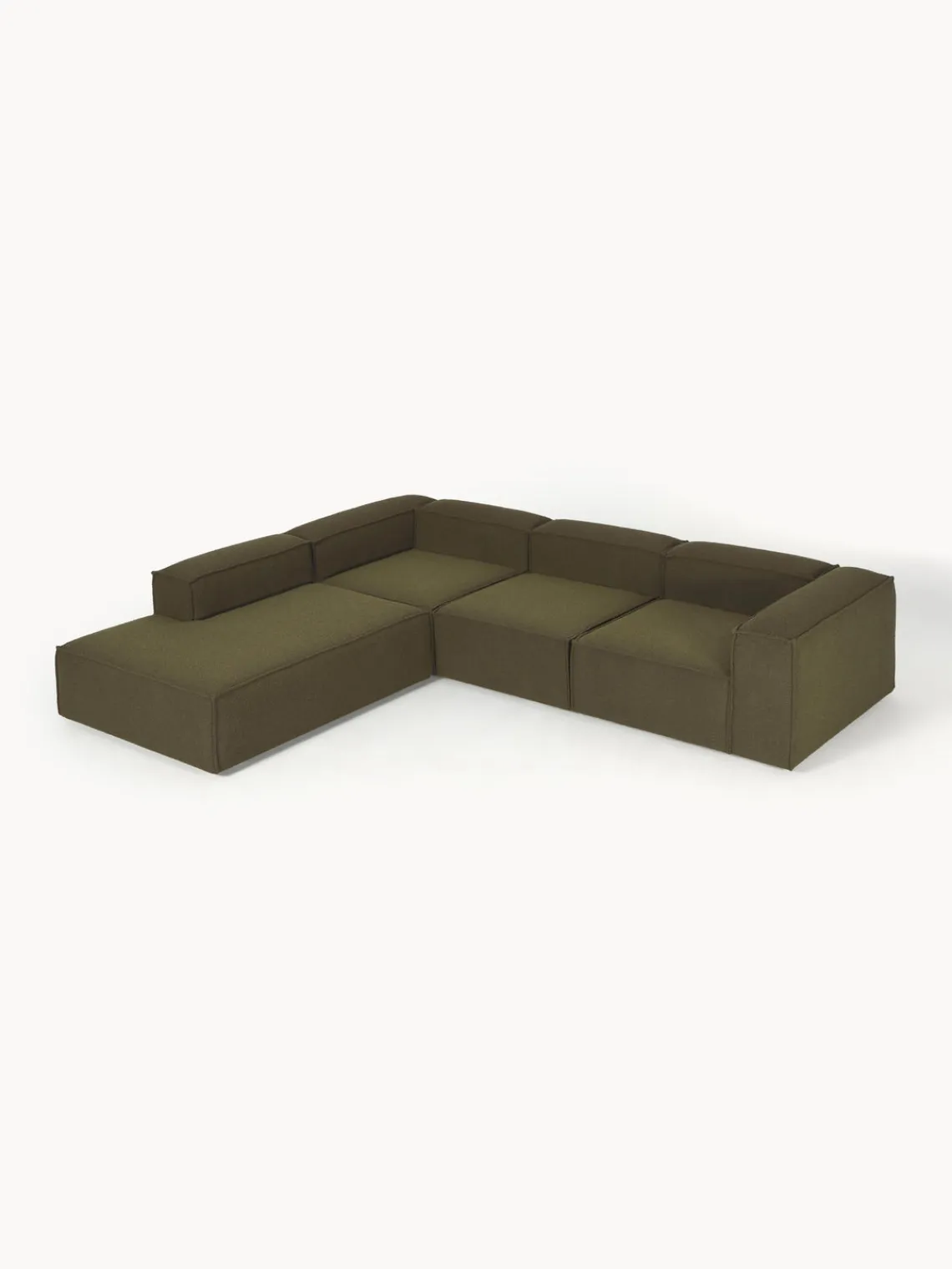 Westwing Collection Sofá rinconera modular grande en tejido bouclé Lennon^ Sofás