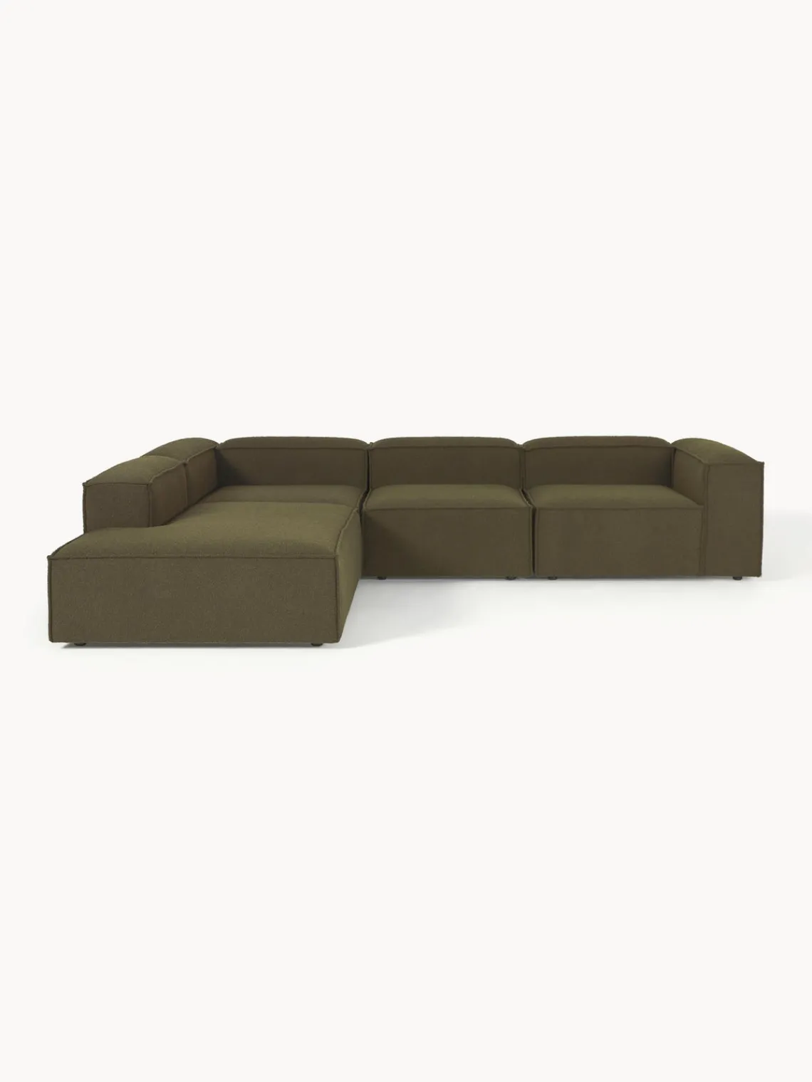 Westwing Collection Sofá rinconera modular grande en tejido bouclé Lennon^ Sofás