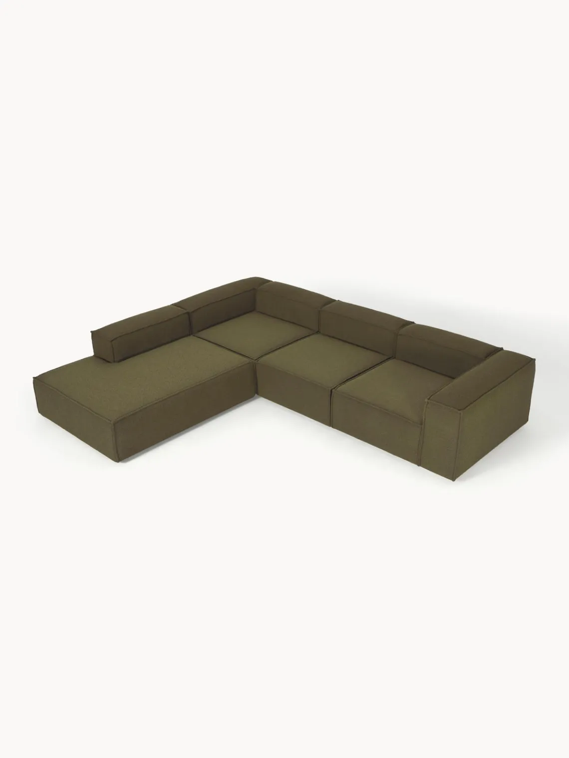 Westwing Collection Sofá rinconera modular grande en tejido bouclé Lennon^ Sofás