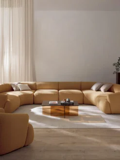 Westwing Collection Sofá rinconera modular grande en tejido bouclé Sofia