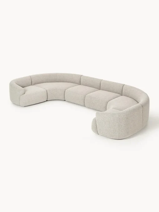 Westwing Collection Sofá rinconera modular grande en tejido bouclé Sofia