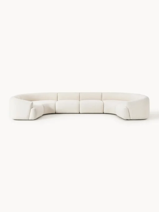 Westwing Collection Sofá rinconera modular grande en tejido bouclé Sofia