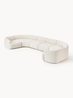 Westwing Collection Sofá rinconera modular grande en tejido bouclé Sofia