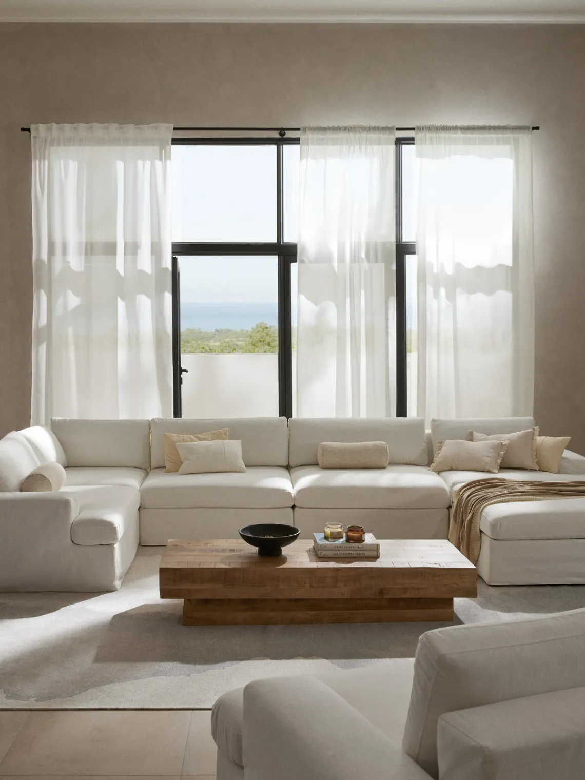 Westwing Collection Sofá rinconera modular Russell, desenfundable