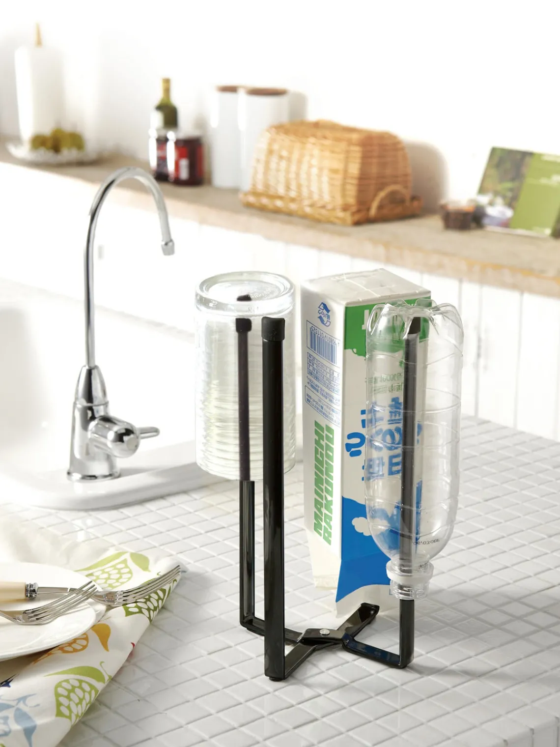 Yamazaki Soporte de cocina multifuncional de metal plegable Tower