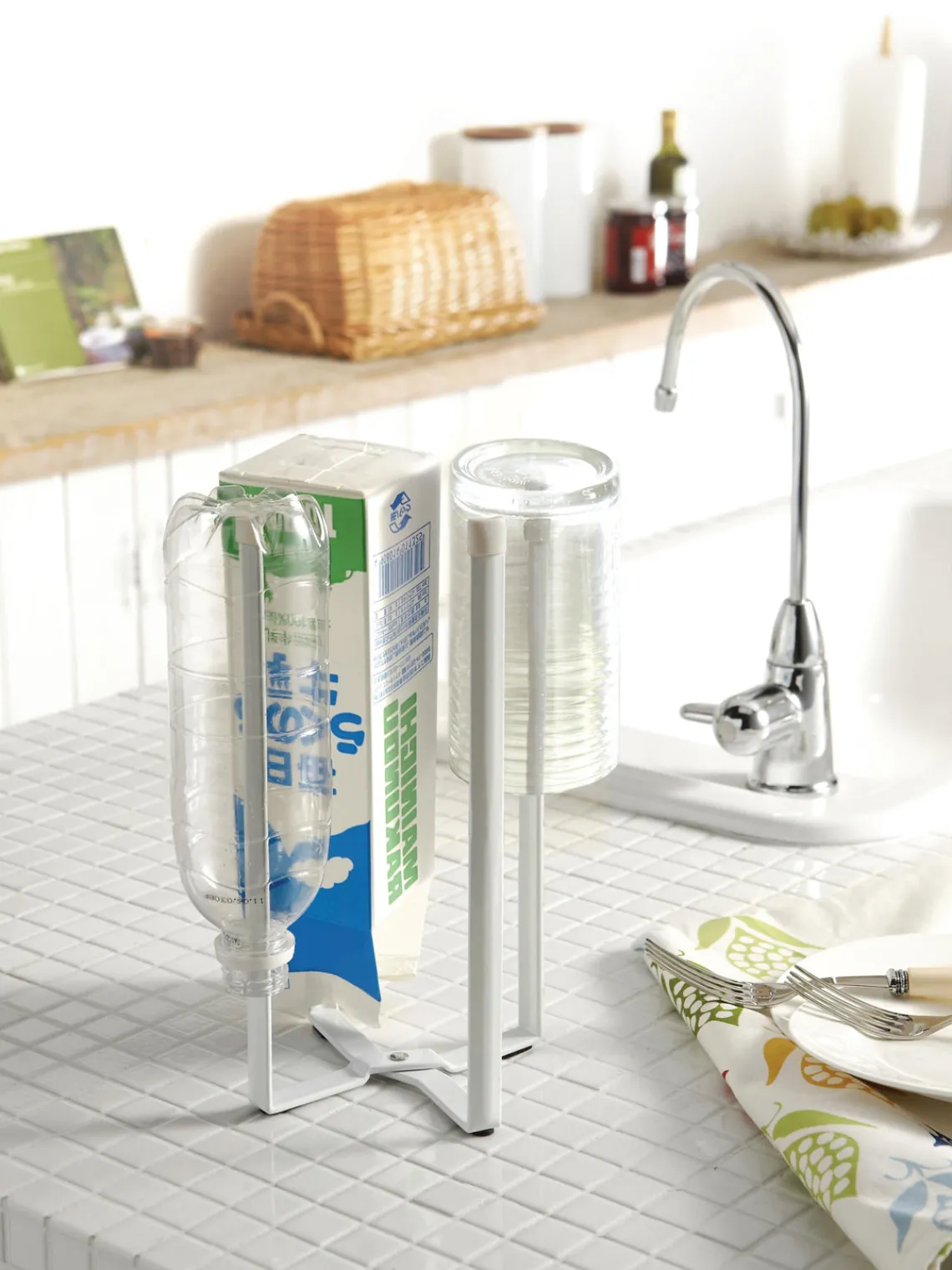 Yamazaki Soporte de cocina multifuncional de metal plegable Tower