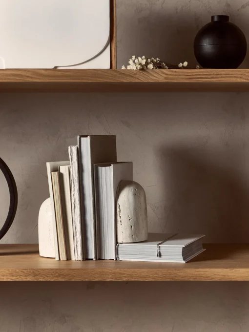 Westwing Collection Sujetalibros de travertino Sava, 2 uds.