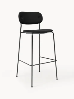 Audo Copenhagen Taburete alto de cuero con estructura de metal Co^ Taburetes Altos|Sillas