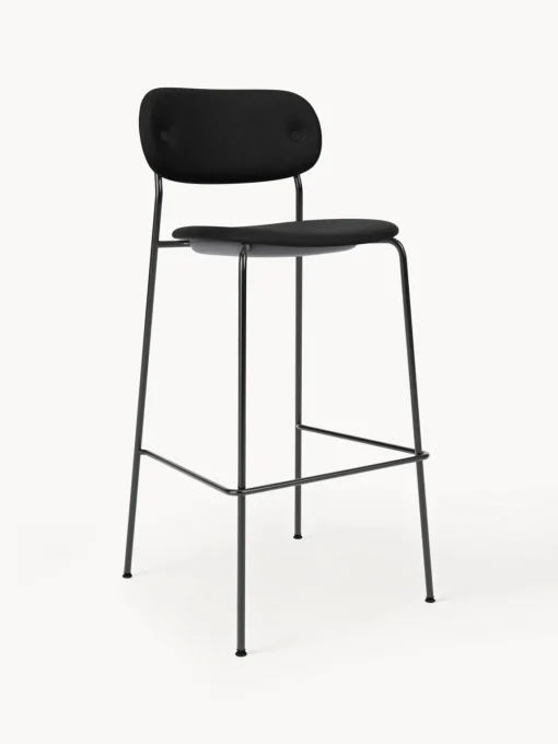 Audo Copenhagen Taburete alto de cuero con estructura de metal Co^ Taburetes Altos|Sillas