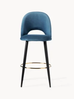 Westwing Collection Taburete alto de terciopelo Rachel