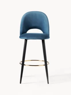 Westwing Collection Taburete alto de terciopelo Rachel