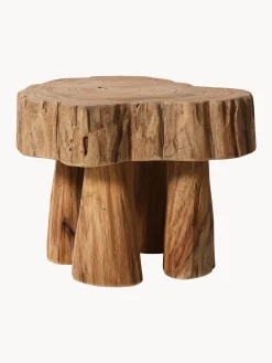 HKLIVING Taburete artesanal de madera de teca Log^ Pufs Y Otomanos|Pufs Y Otomanos